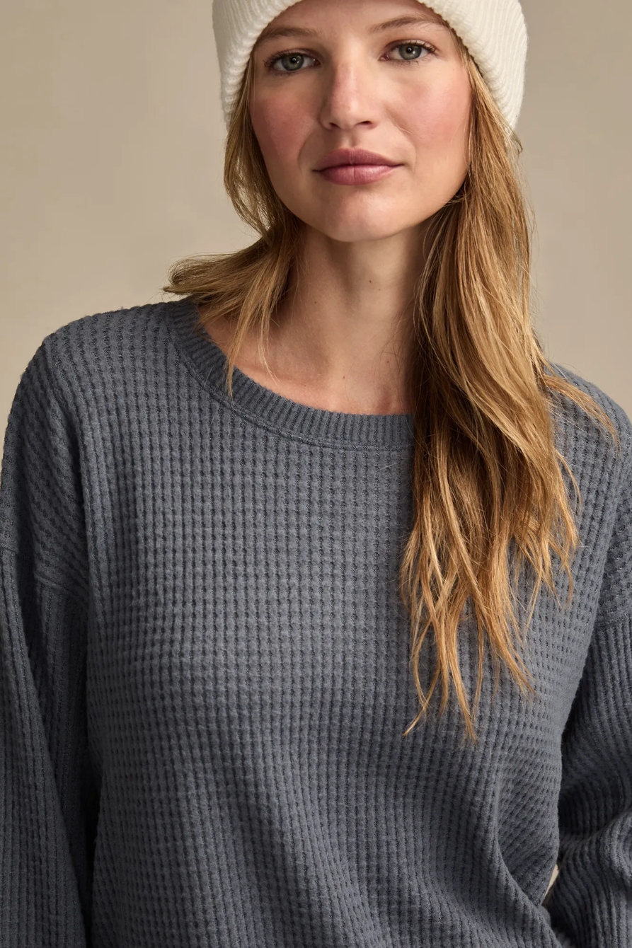 WAFFLE CREW NECK TOP, image 2