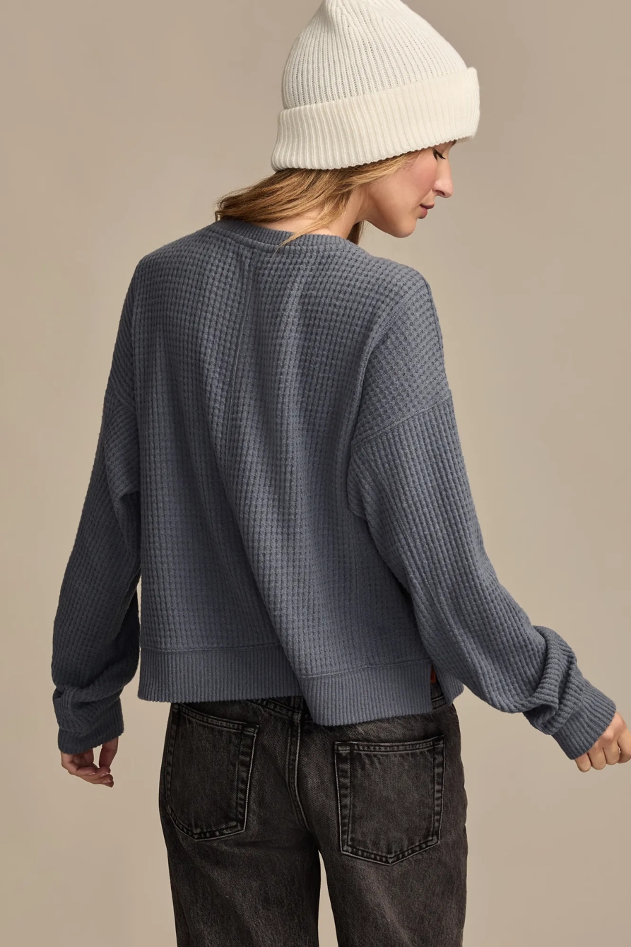 WAFFLE CREW NECK TOP, image 3