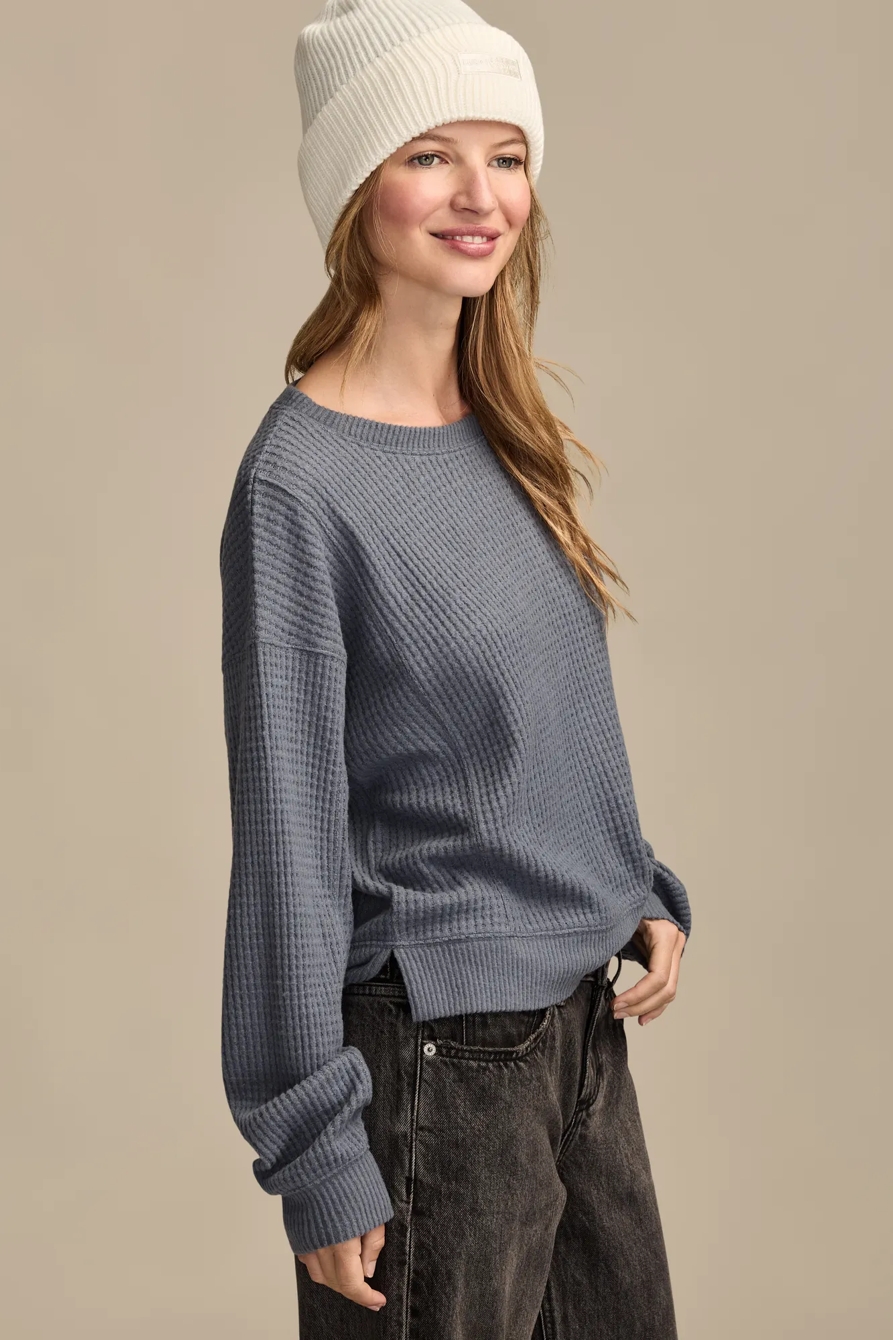 WAFFLE CREW NECK TOP, image 4