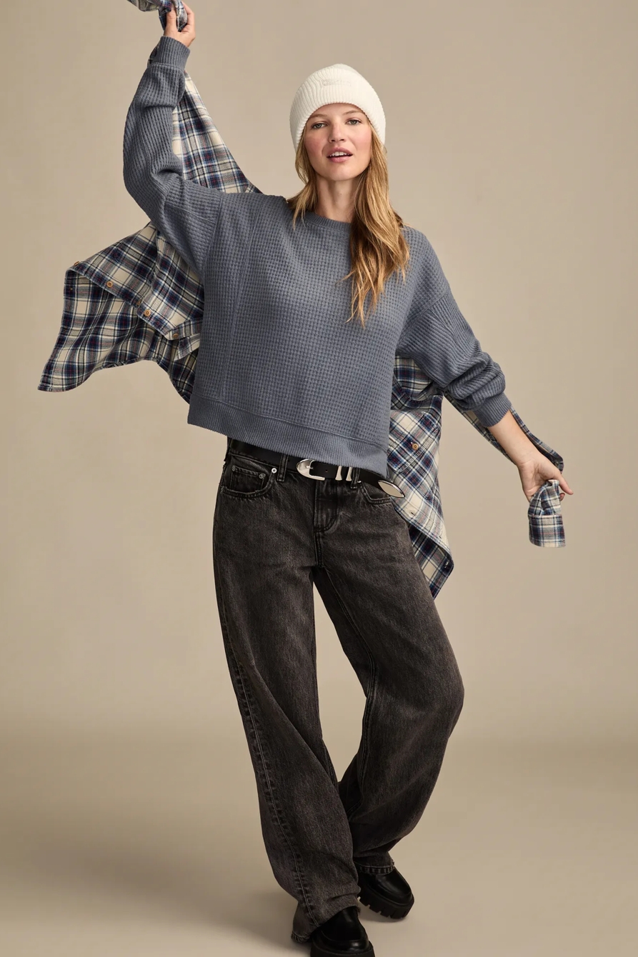 WAFFLE CREW NECK TOP, image 5