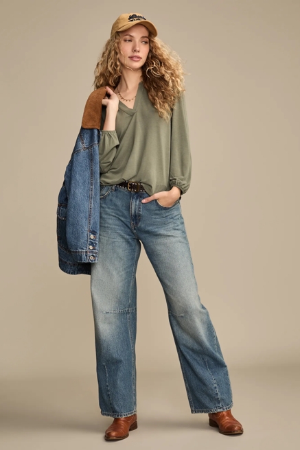 SANDWASH LONG SLEEVE NOTCH TOP, image 3