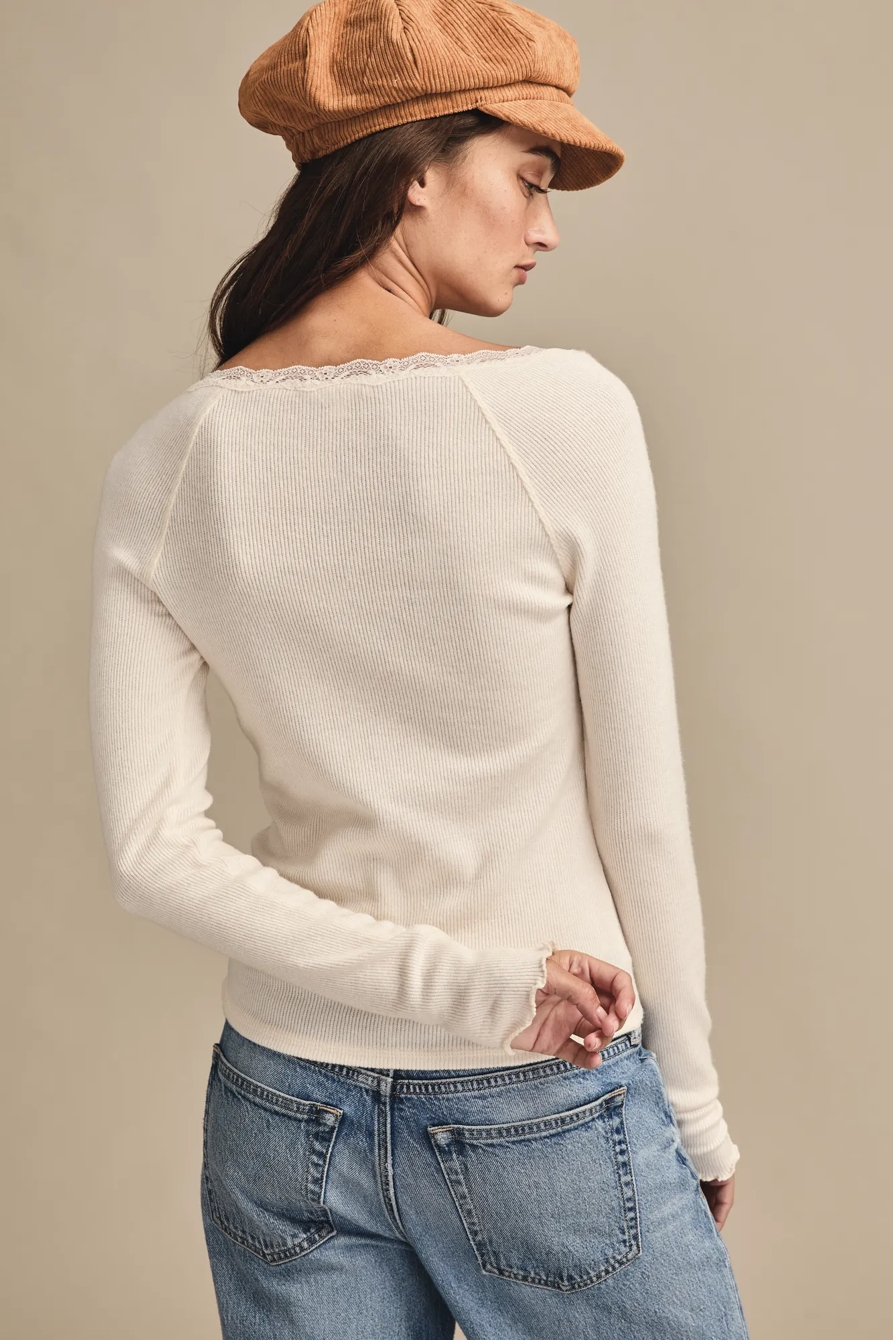 LACE TRIM HENLEY, image 3
