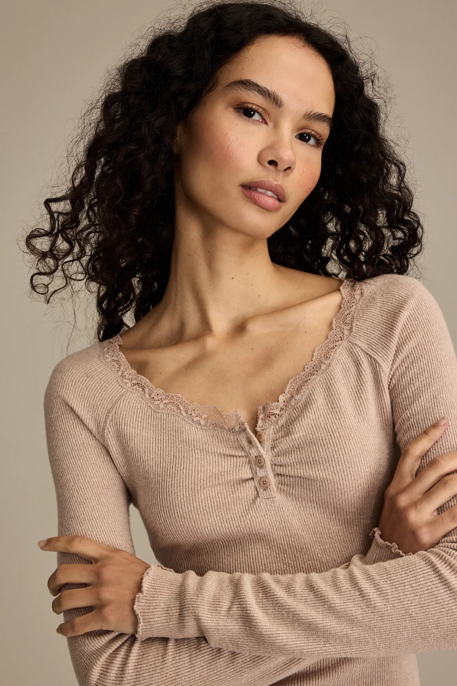 LACE TRIM HENLEY, image 2