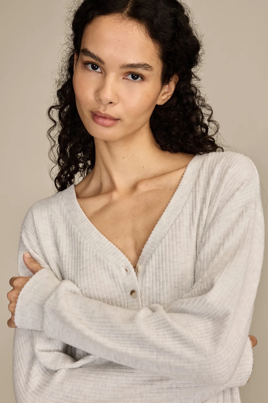 CLOUD V NECK HENLEY, image 2