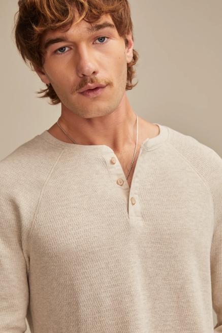 BIRDSEYE THERMAL HENLEY, image 2