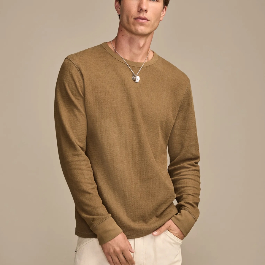 Lucky Brand Duofold Crew - Men's Clothing Outerwear Shirt Jackets in Olive