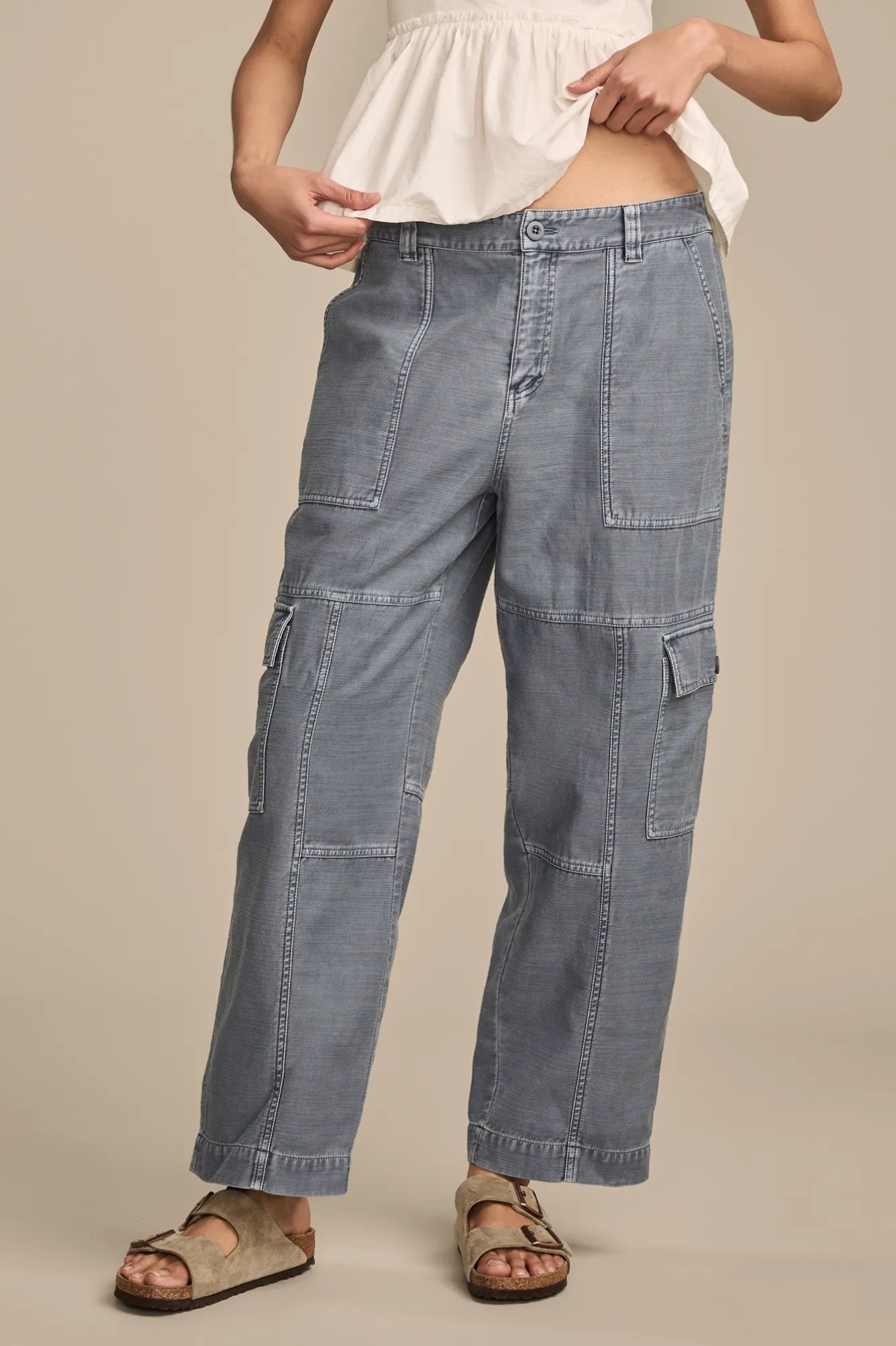 STRAIGHT LEG SLUB CARGO PANT, image 2