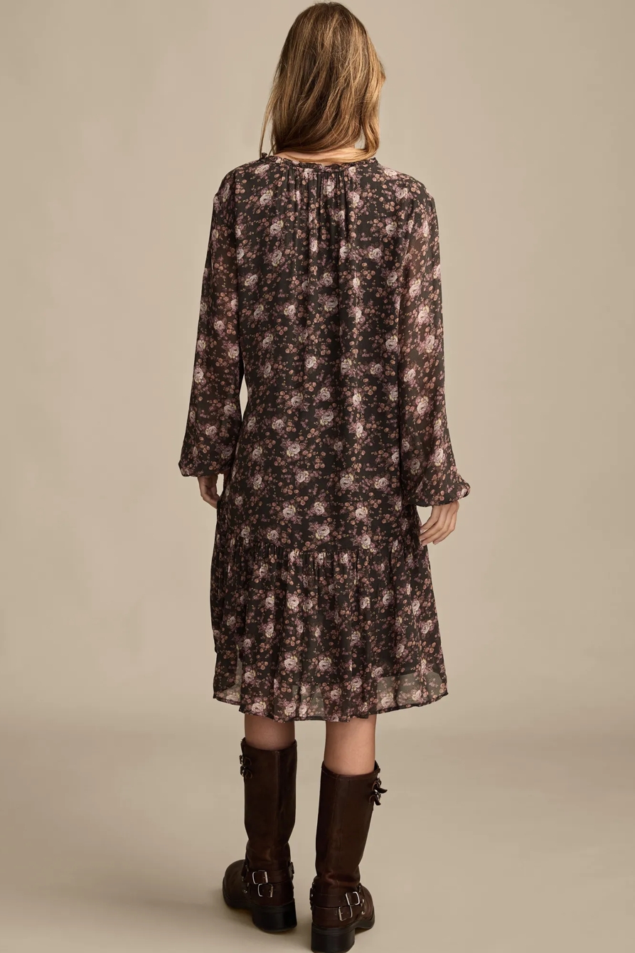 DROPPED WAIST FLORAL MINI DRESS, image 3