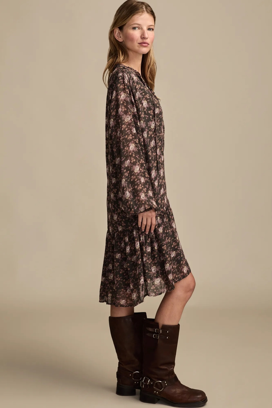 DROPPED WAIST FLORAL MINI DRESS, image 4