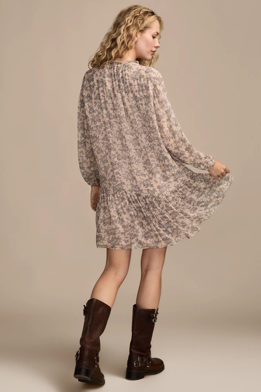 DROPPED WAIST FLORAL MINI DRESS, image 3