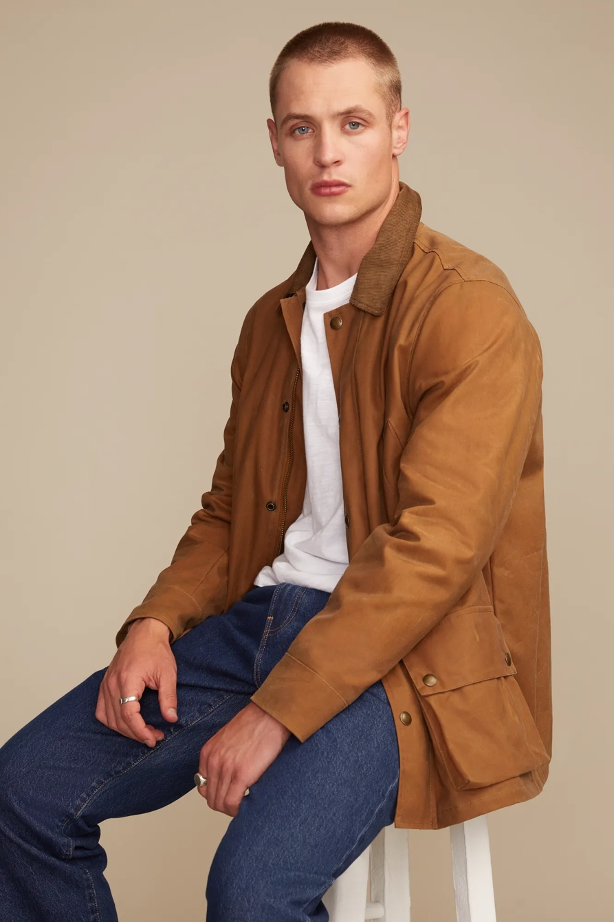 CORD COLLAR WAXED BARN JACKET, image 6