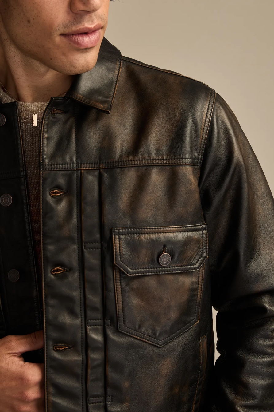 DISTRESSED LEATHER TRUCKER, image 2