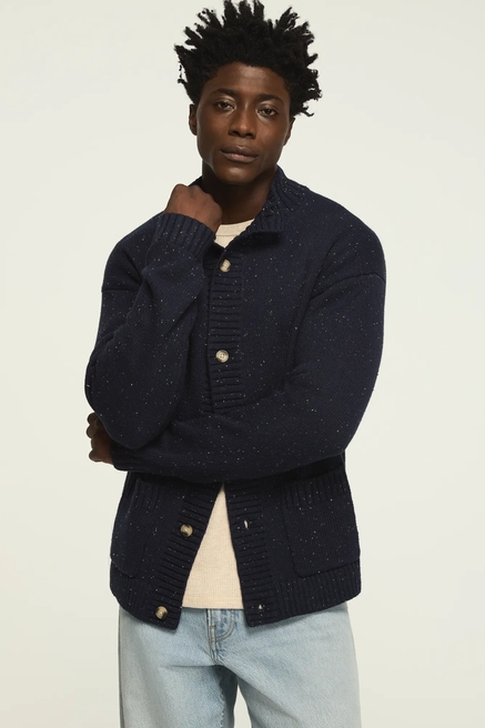 MOCK NECK BUTTON CARDIGAN, image 1