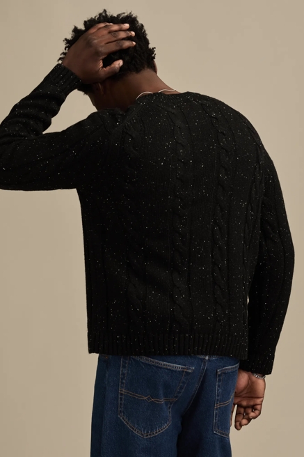 V-Neck Cable Sweater, image 3