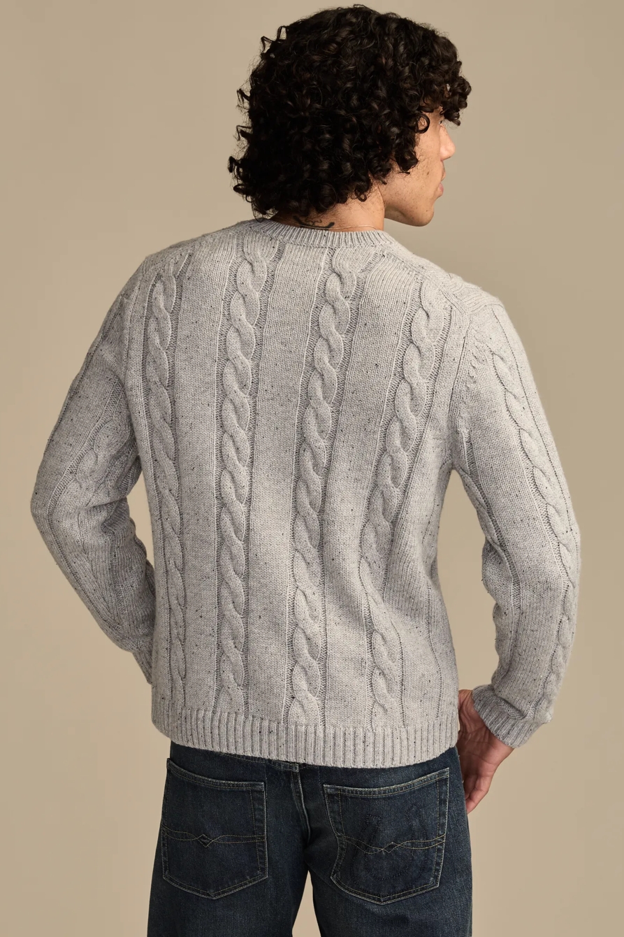 V-Neck Cable Sweater, image 3