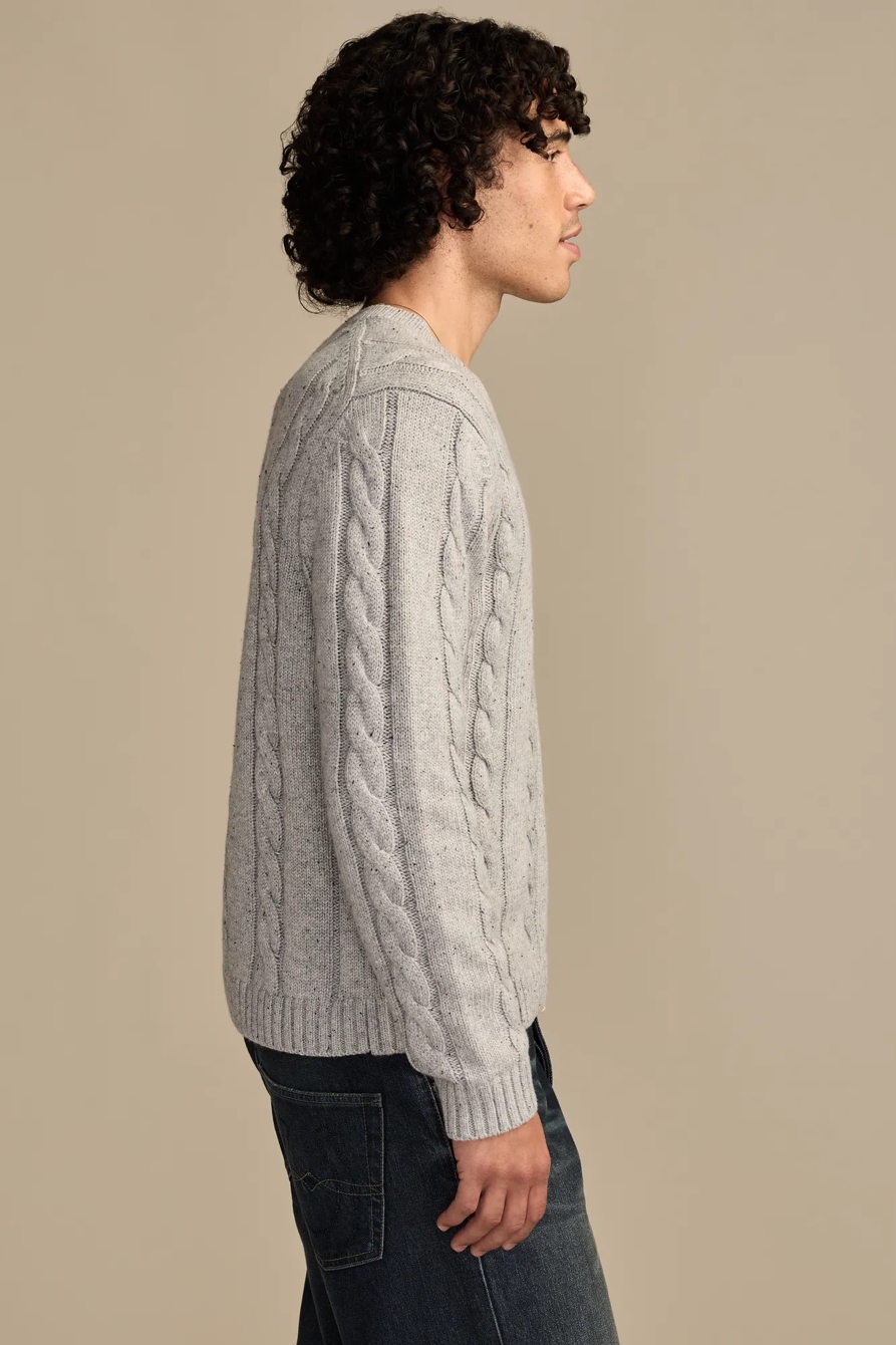 V-Neck Cable Sweater, image 4