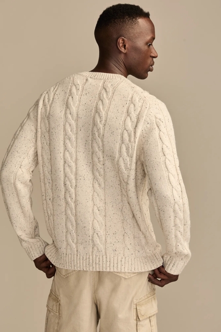 V-Neck Cable Sweater, image 3