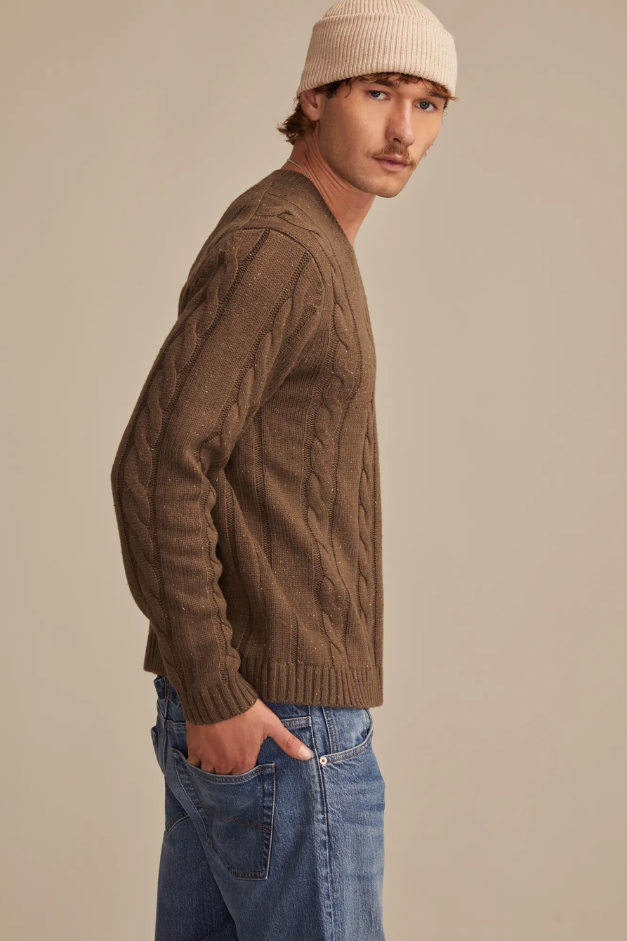 NEP CABLE V NECK SWEATER, image 4