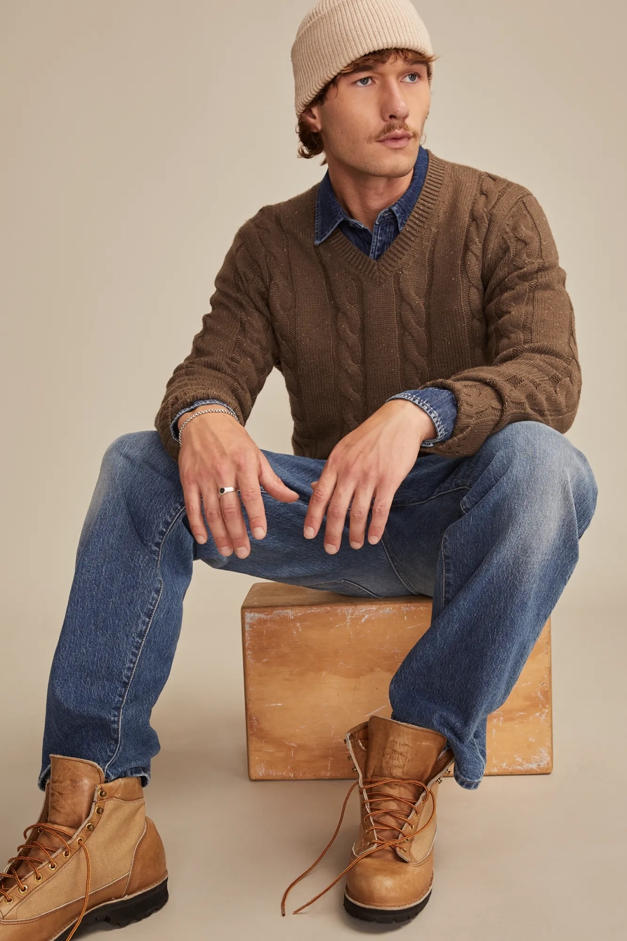 NEP CABLE V NECK SWEATER, image 5