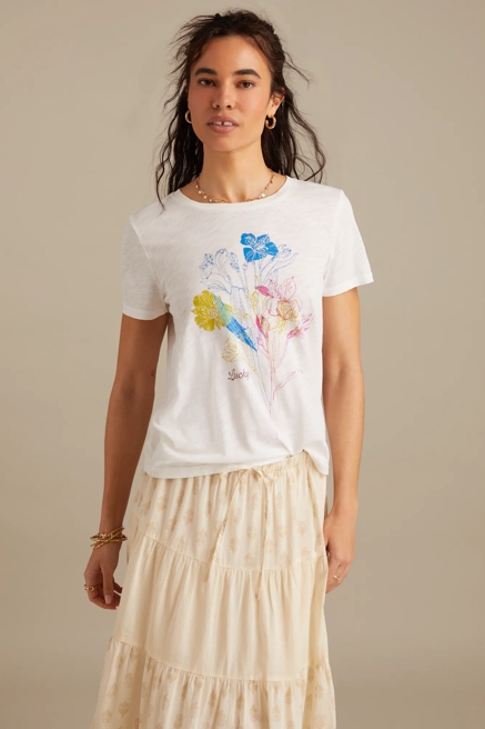 LINEAR MULTI COLOR FLORAL CLASSIC CREW, image 1