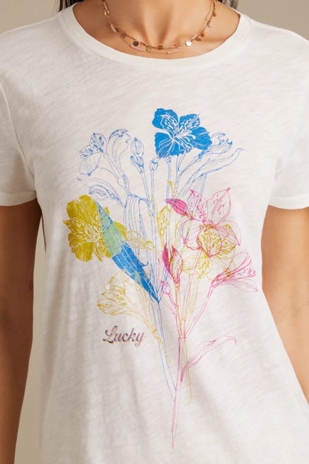 LINEAR MULTI COLOR FLORAL CLASSIC CREW, image 2