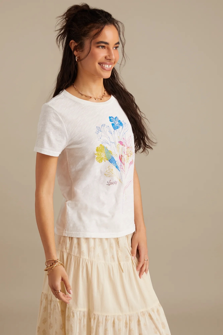 LINEAR MULTI COLOR FLORAL CLASSIC CREW, image 4