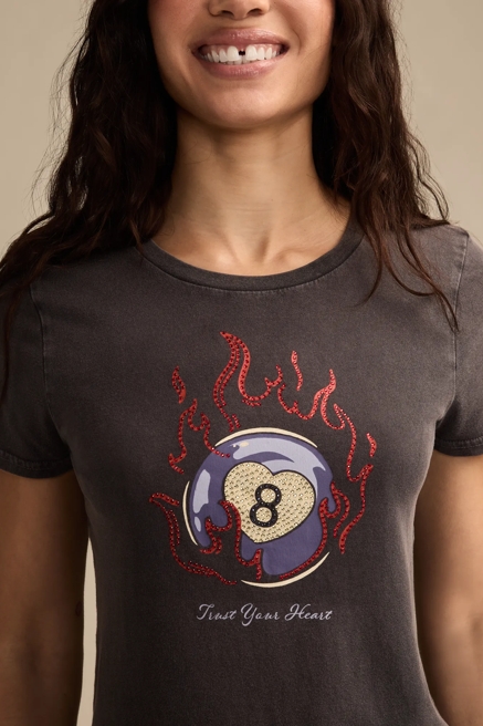 STUDDED EIGHT BALL FLAME CLASSIC CREW, image 2