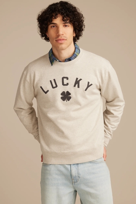 LUCKY CLOVER FLEECE CREWNECK SWEATSHIRT, image 1