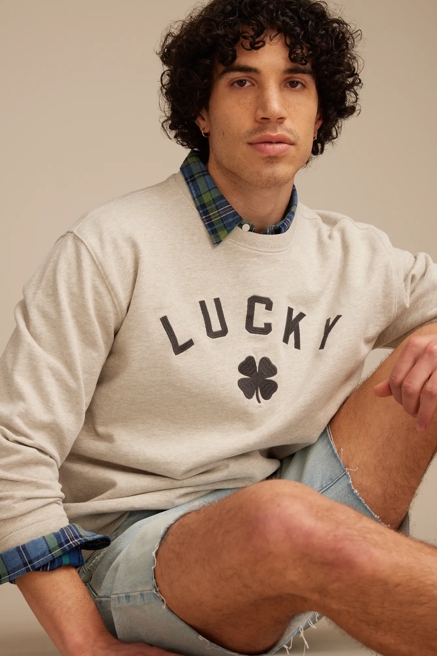 LUCKY CLOVER FLEECE CREWNECK SWEATSHIRT, image 2