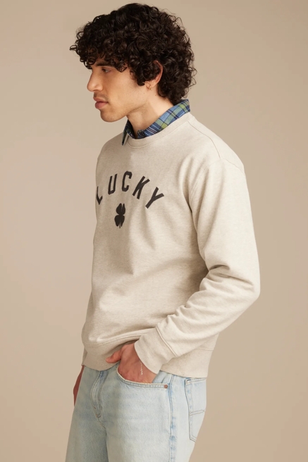 LUCKY CLOVER FLEECE CREWNECK SWEATSHIRT, image 4