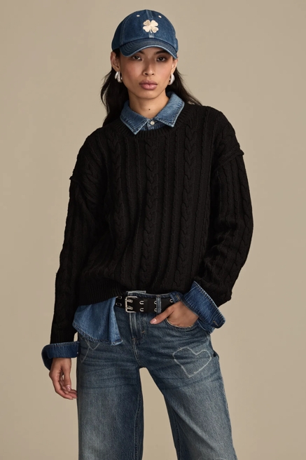 CABLE CREW NECK SWEATER, image 1