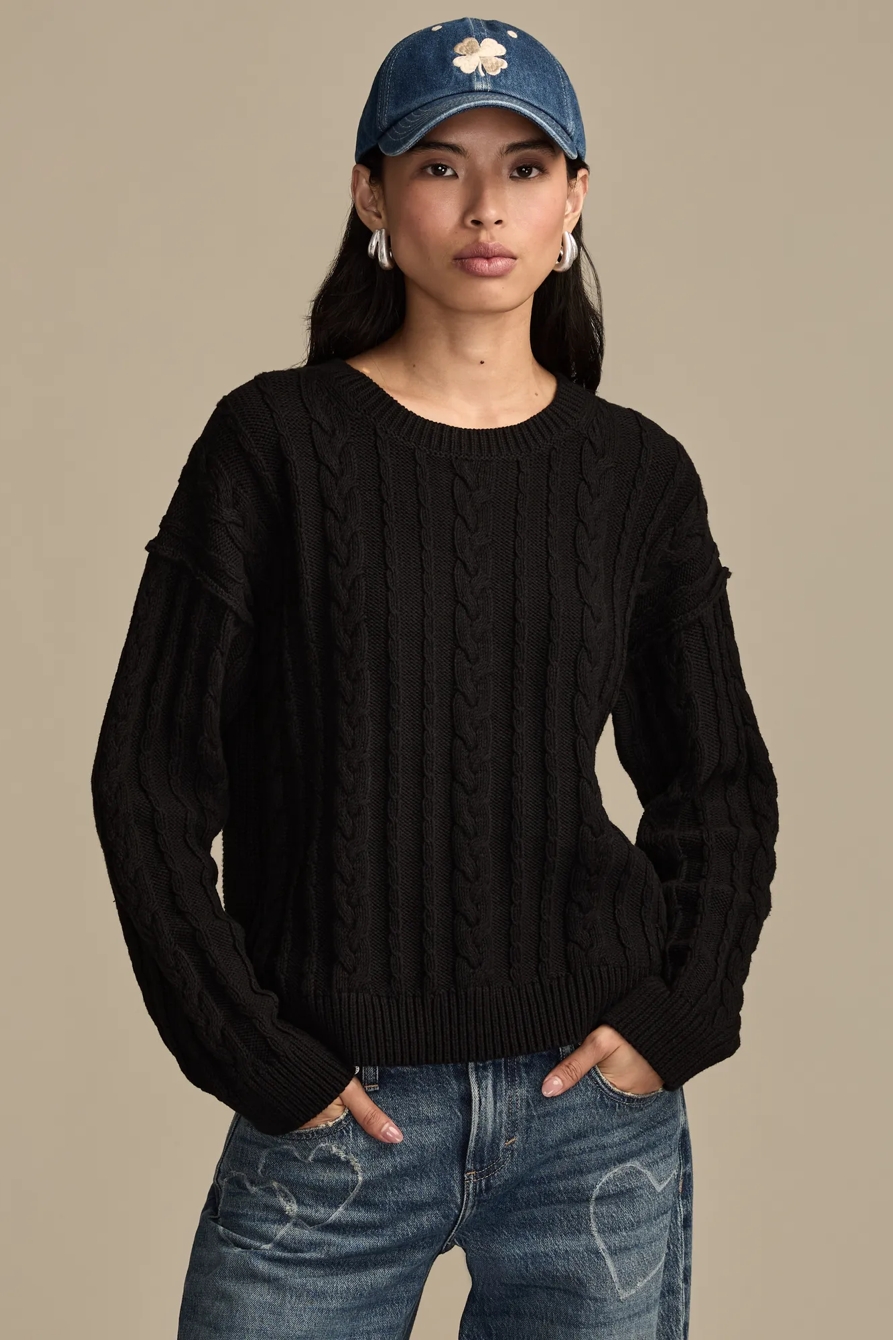 CABLE CREW NECK SWEATER, image 2