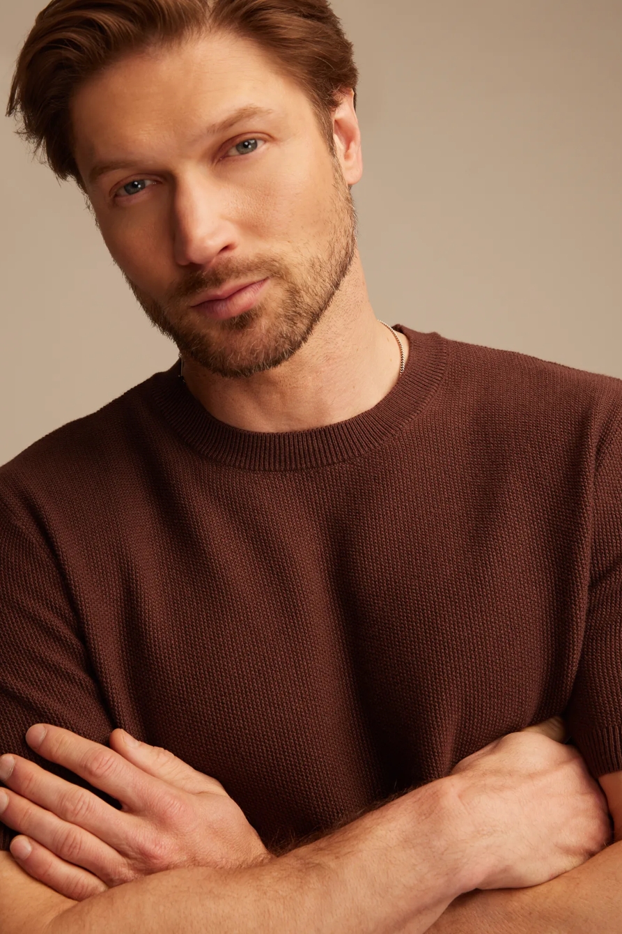 SHORT SLEEVE CREW NECK SWEATER, image 2