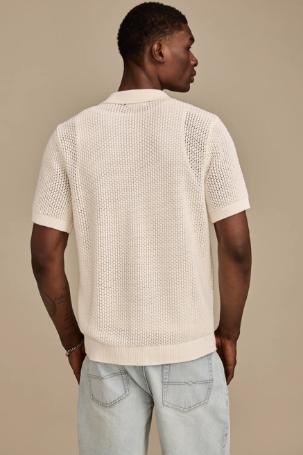 JOHNNY COLLAR POINTELLE SWEATER POLO, image 3