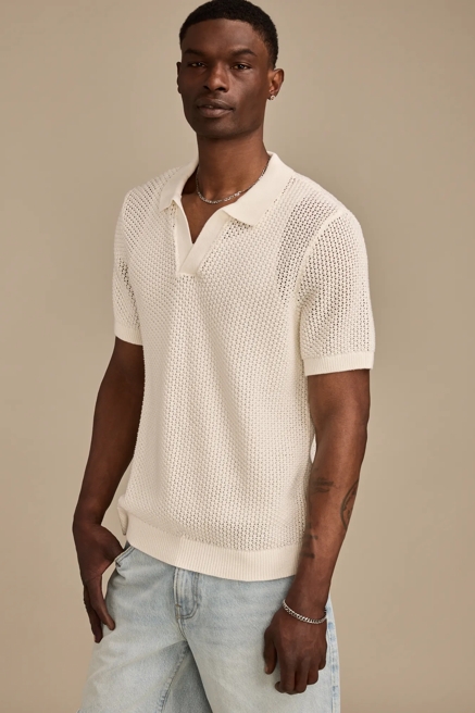 JOHNNY COLLAR POINTELLE SWEATER POLO, image 4