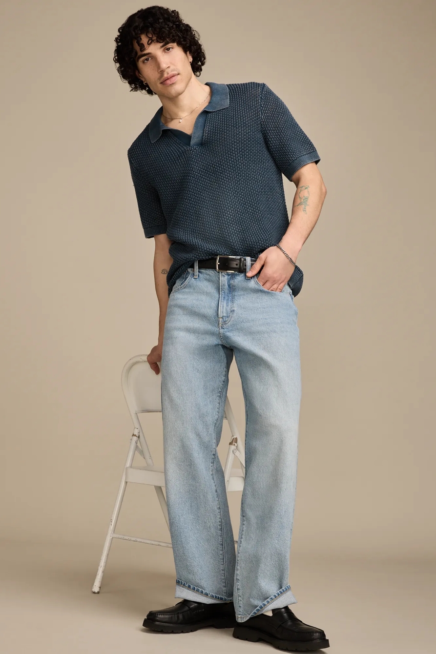 JOHNNY COLLAR POINTELLE SWEATER POLO, image 2
