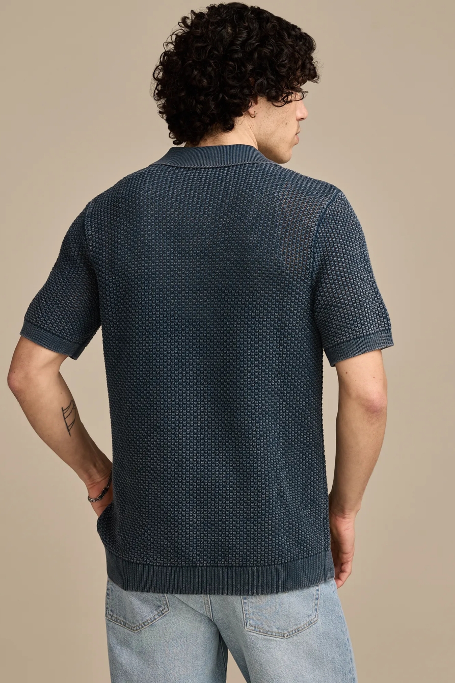 JOHNNY COLLAR POINTELLE SWEATER POLO, image 3