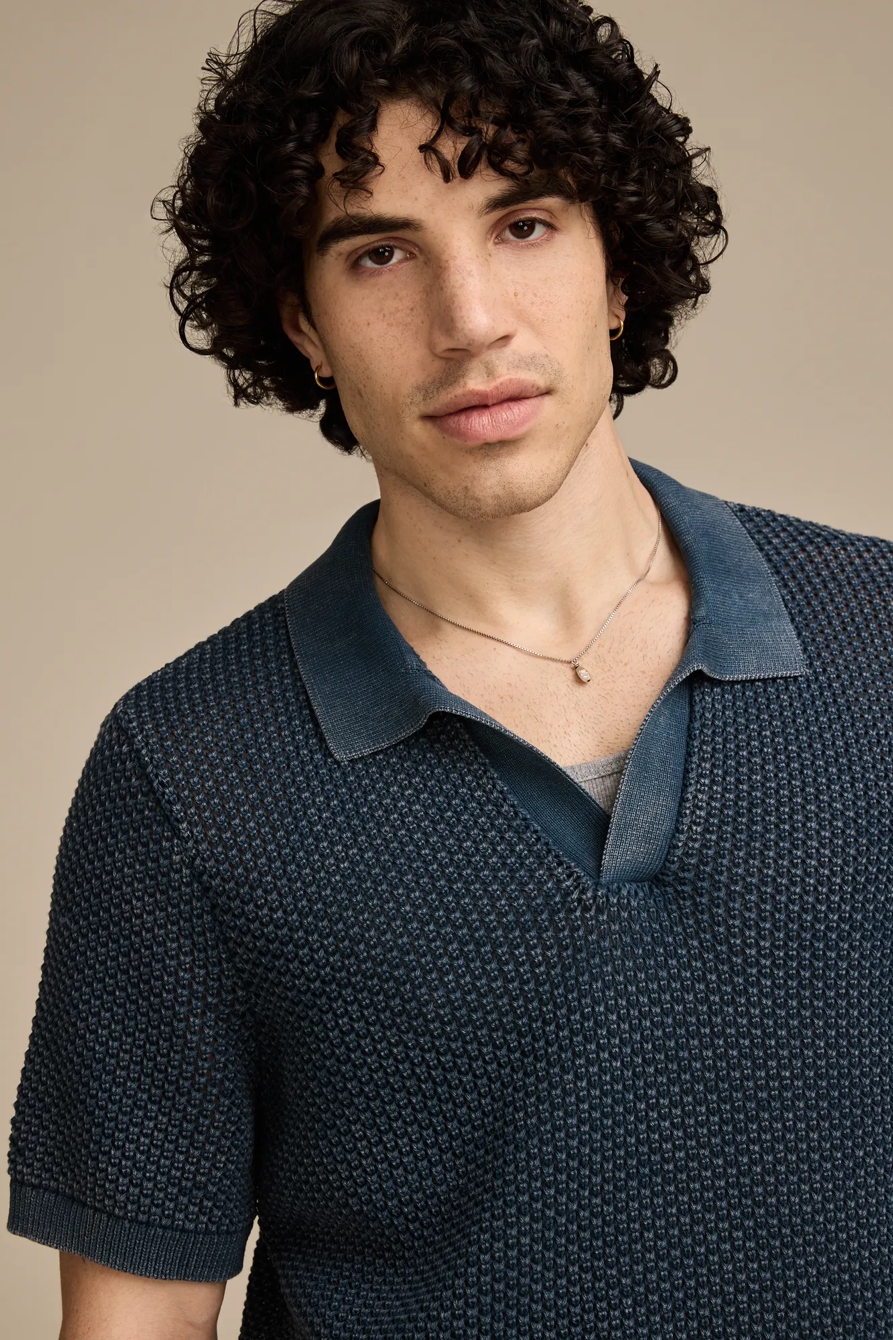 JOHNNY COLLAR POINTELLE SWEATER POLO, image 5