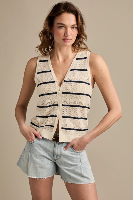 BUTTON FRONT SWEATER VEST, image 1