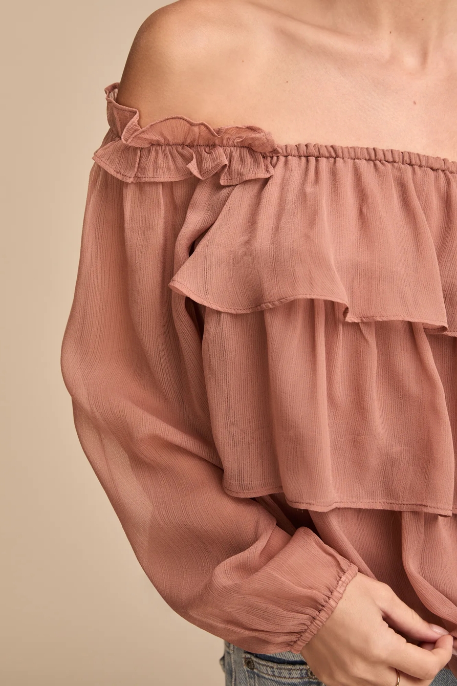 RUFFLE OFF THE SHOULDER TOP, image 3