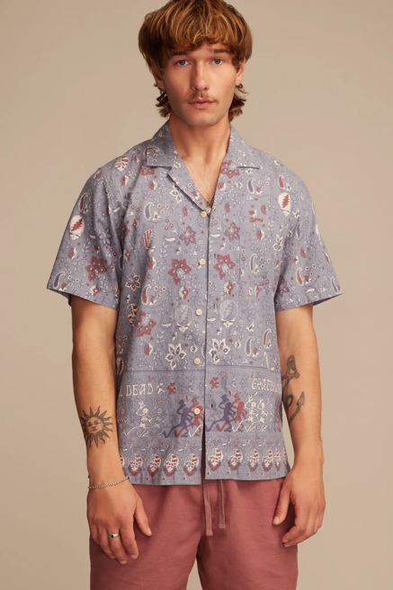 GRATEFUL DEAD ALL OVER PRINT SHORT SLEEVE CAMP COLLAR WOVEN, image 1