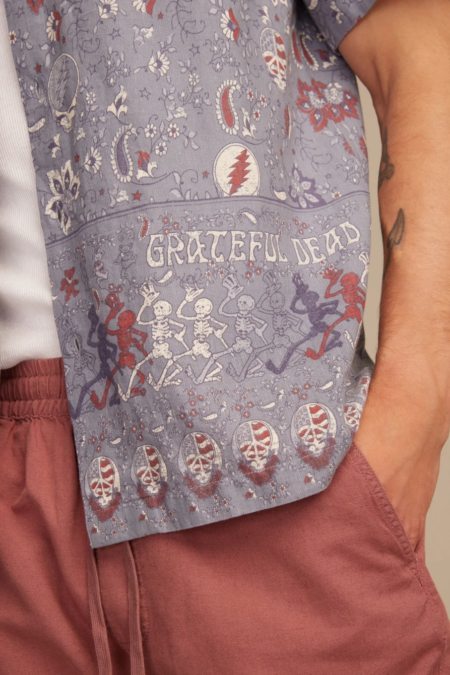 GRATEFUL DEAD ALL OVER PRINT SHORT SLEEVE CAMP COLLAR WOVEN, image 3