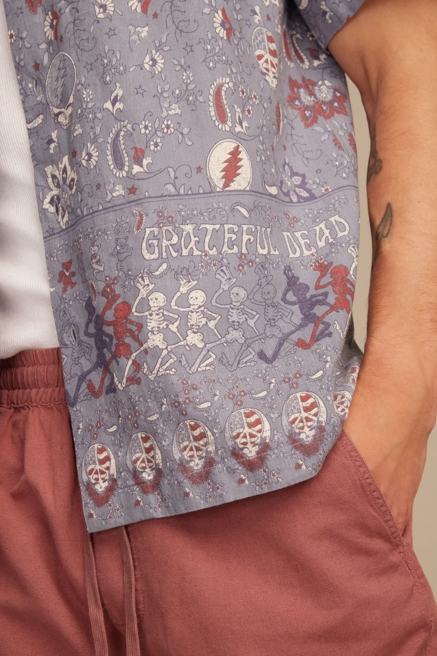 GRATEFUL DEAD ALL OVER PRINT SHORT SLEEVE CAMP COLLAR WOVEN, image 3