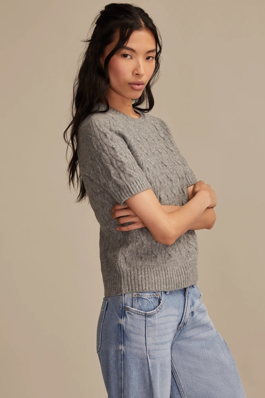 CLOUD SOFT CABLE SWEATER TEE, image 4