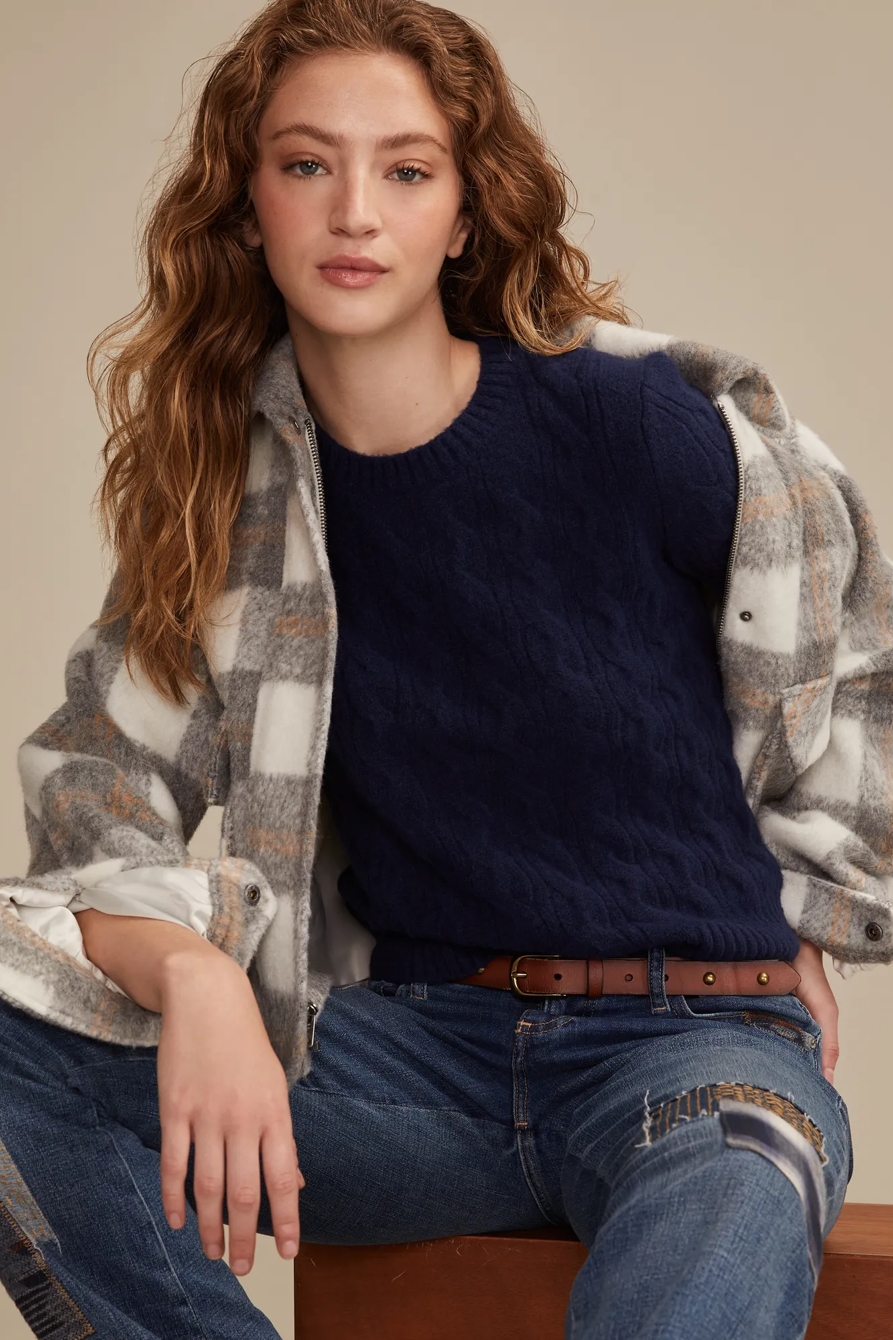 CLOUD SOFT CABLE SWEATER TEE, image 2