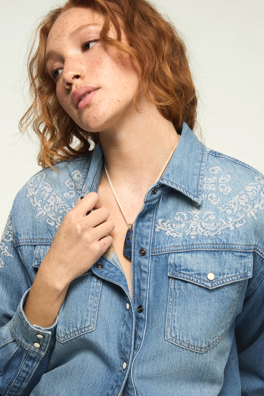 DENIM CROSS STITCH SHIRT, image 2