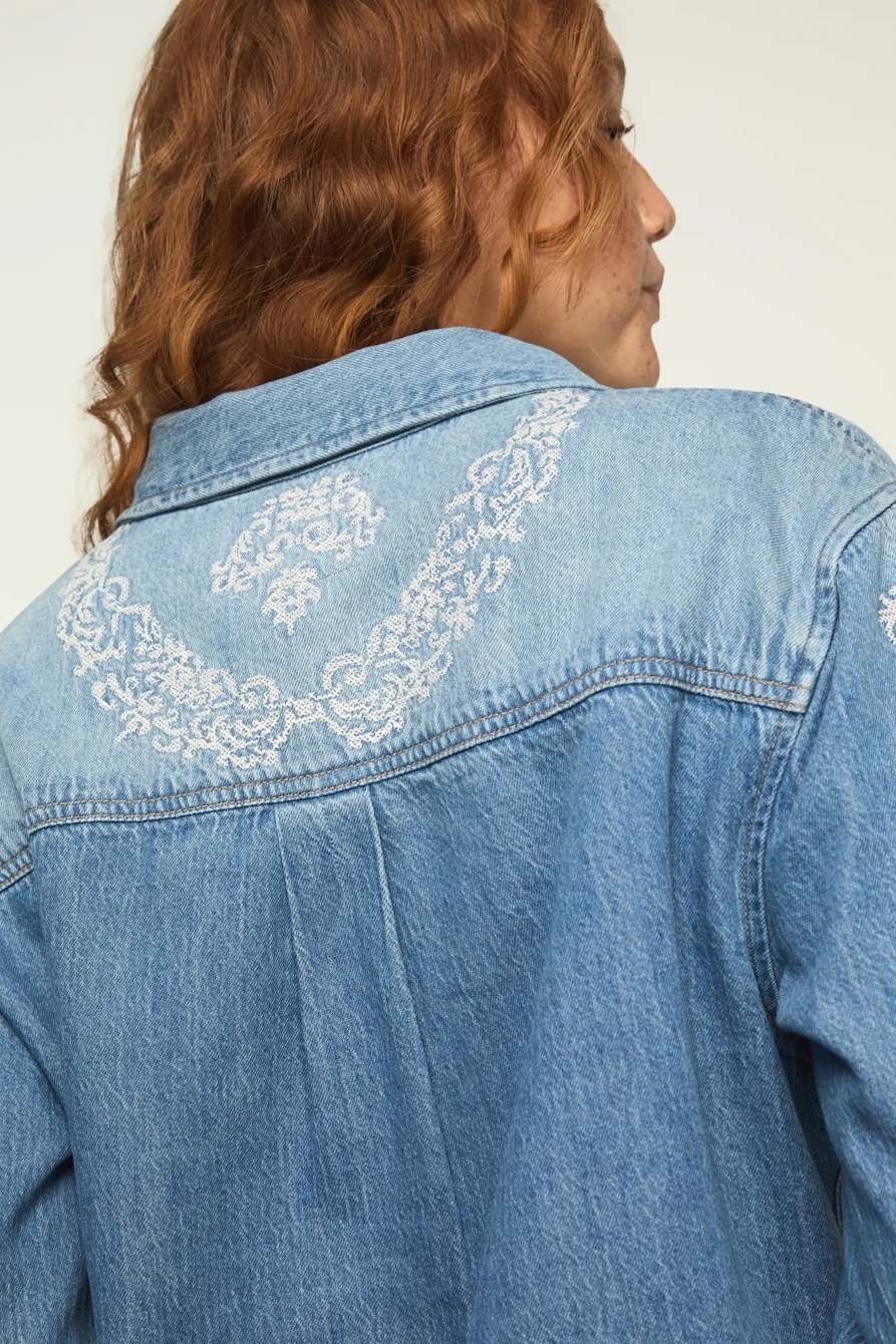 DENIM CROSS STITCH SHIRT, image 4