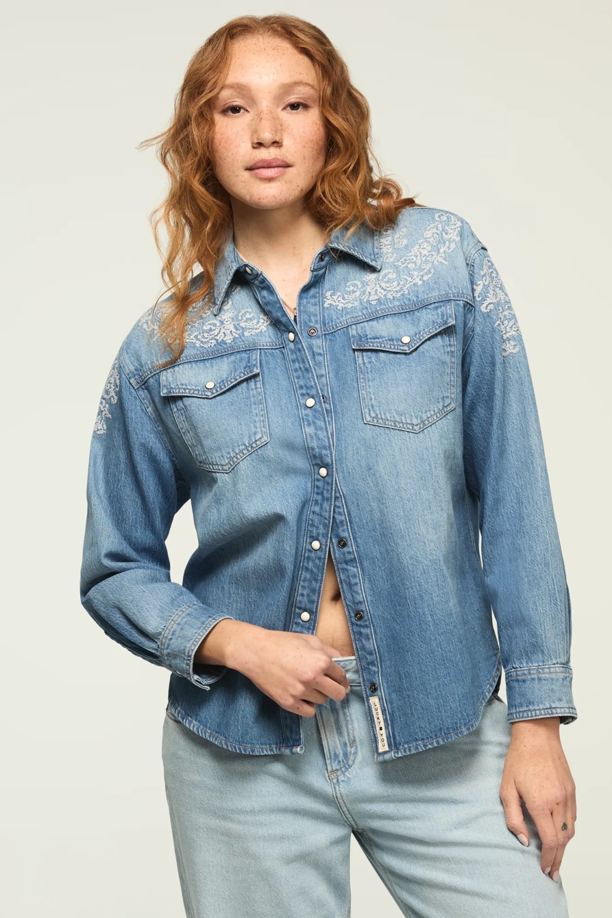 DENIM CROSS STITCH SHIRT, image 6