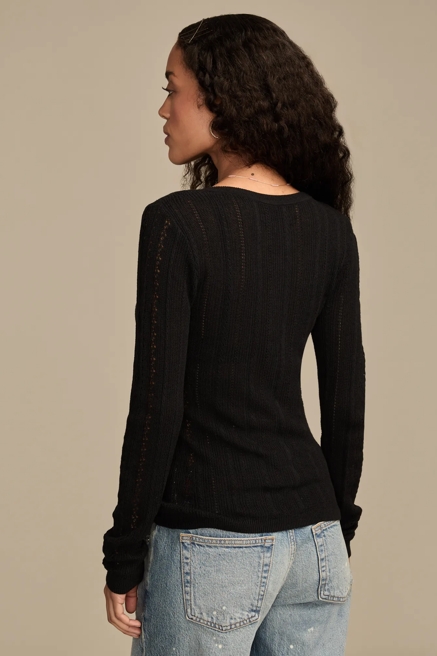 POINTELLE HENLEY SWEATER, image 3