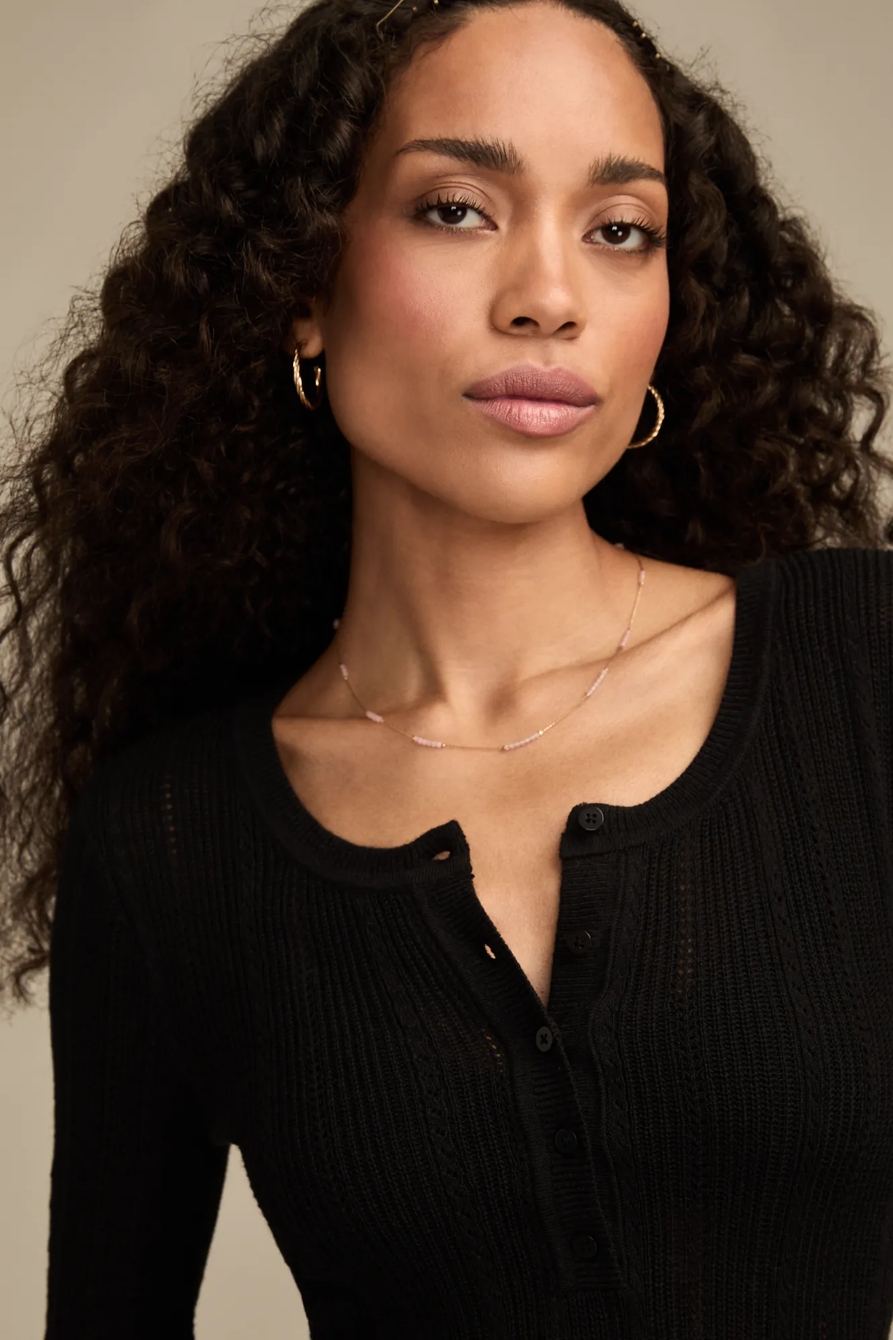 POINTELLE HENLEY SWEATER, image 5